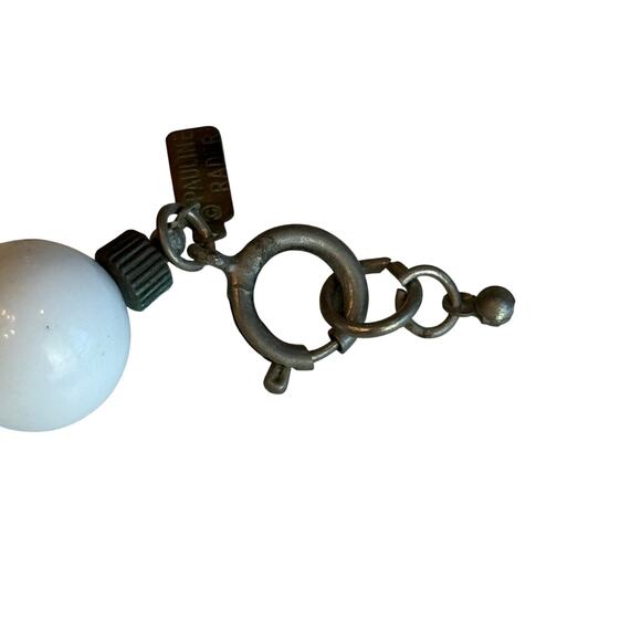 Pauline Rader Vintage Chunky Black White Beaded Statement Necklace Retro Mod 17” - Picture 7 of 7